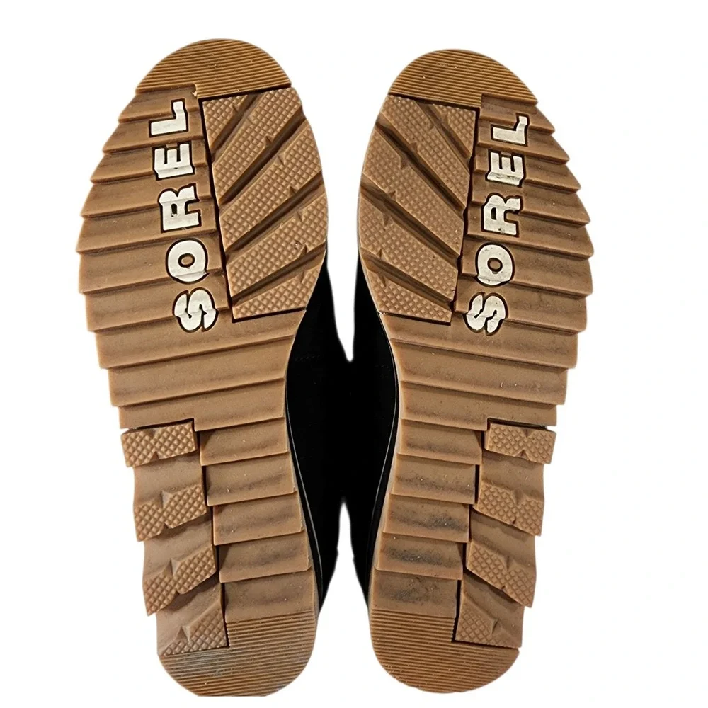 Sorel Snow Boot sz 7 Women Harlow Lace Cozy Brown Leather Sherpa Gorpcore Hiking